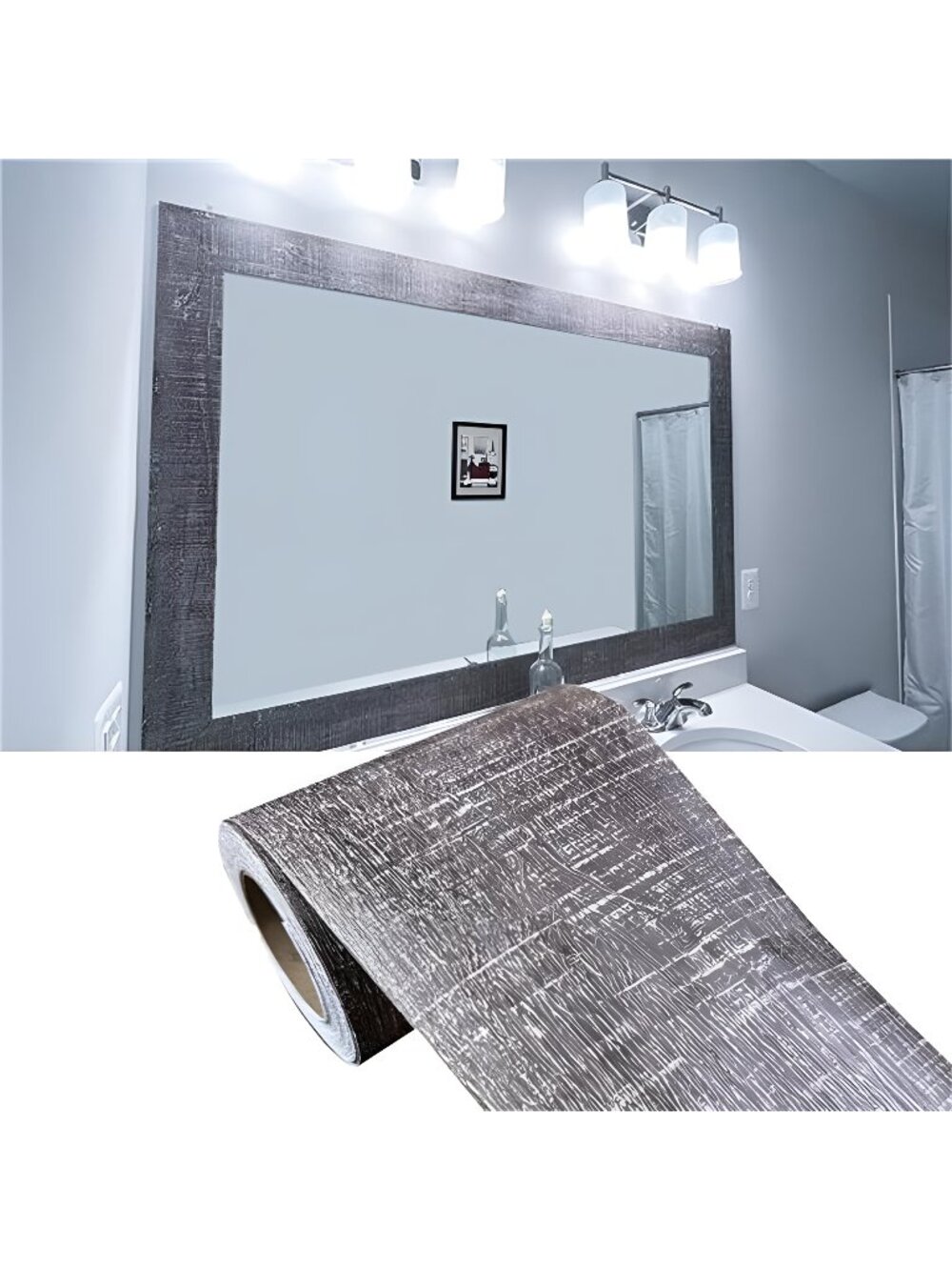10Meters Gray Wood Wallpaper Border Peel & Stick Wall Covering Kitchen